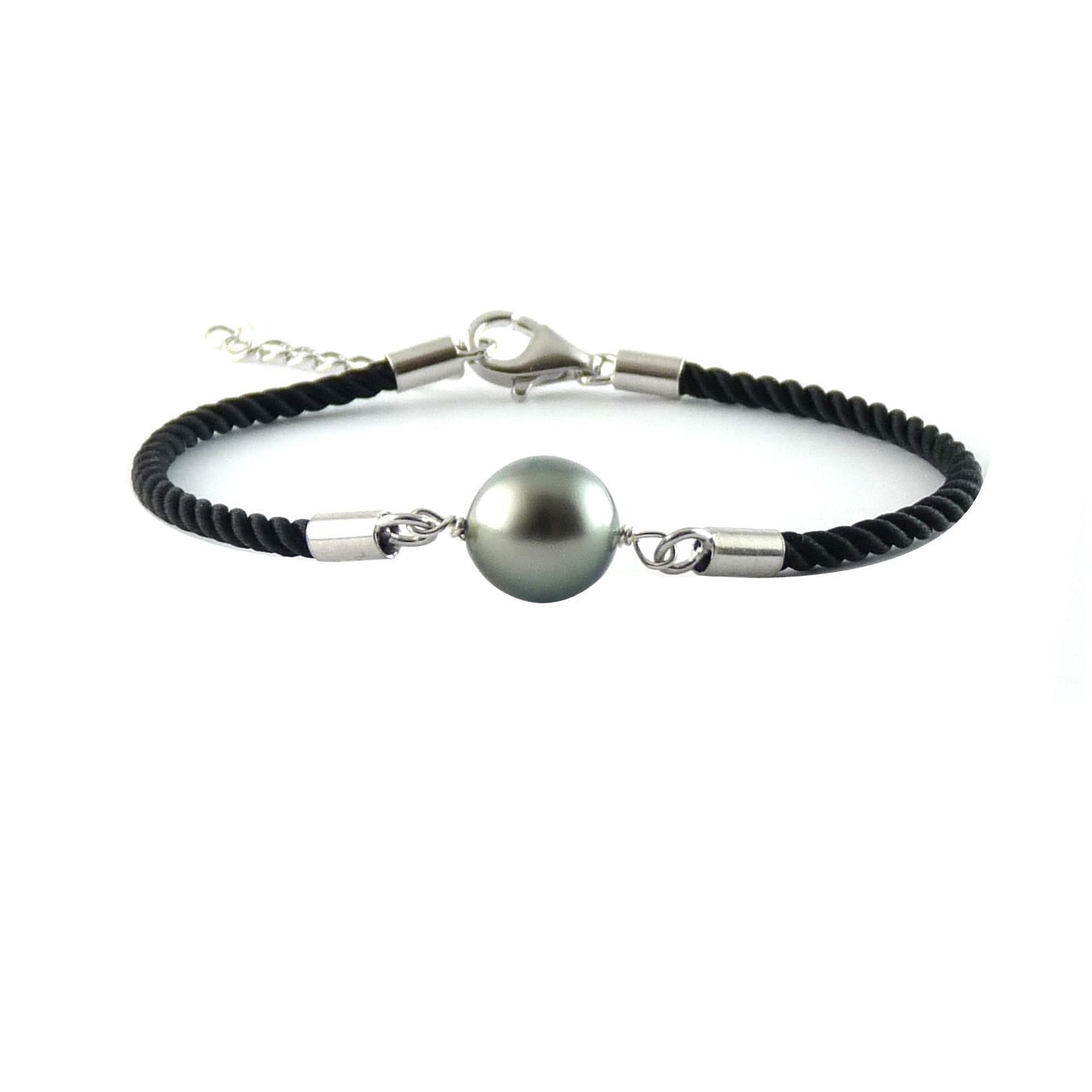 Manufacturer of 925 silver fancy black pearl bracelet  Jewelxy  231149