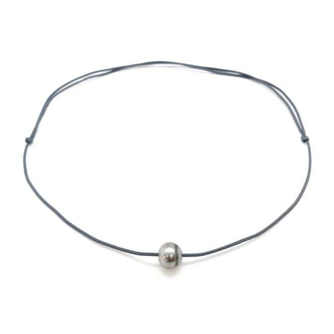 Collier Homme Planche de Surf en Cuir, Perle de Tahiti et Argent Massif 925  - Colliers - Blue Pearls