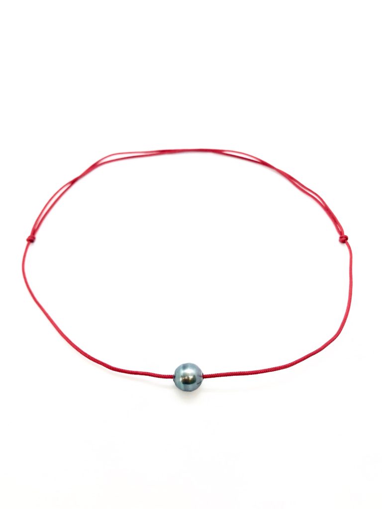 Collier perle cerclée sur cordon - COLC01 Rouge - Les Merveilles du ...