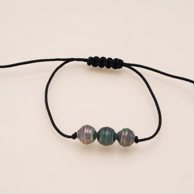 Bracelet Homme perle gravée sur cordon – BRA11 - Les Merveilles du Pacifique